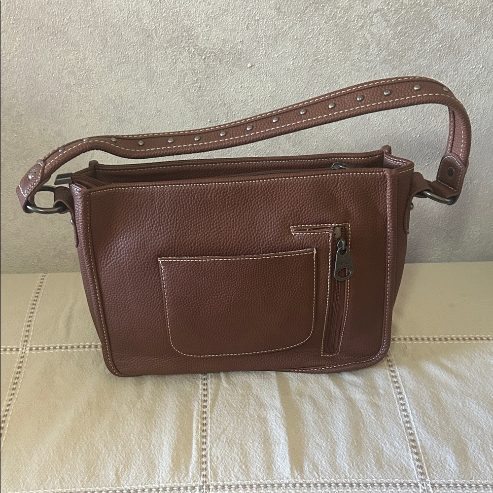 Montana West Dark Brown Studded Crossbody Bag - Picture 2 of 4